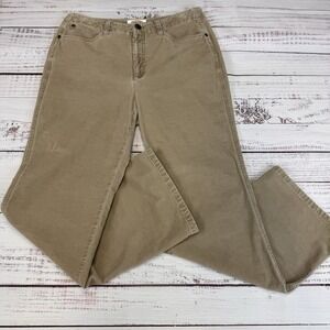 Talbots Womens Pants Tan Khaki 8 Corduroy Straight Leg Pant Stretch Cotton Blend